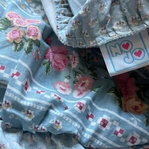 Vintage Bunny Rabbit Nursery Crib decor NOJO 90's baby crib skirt wall decor
